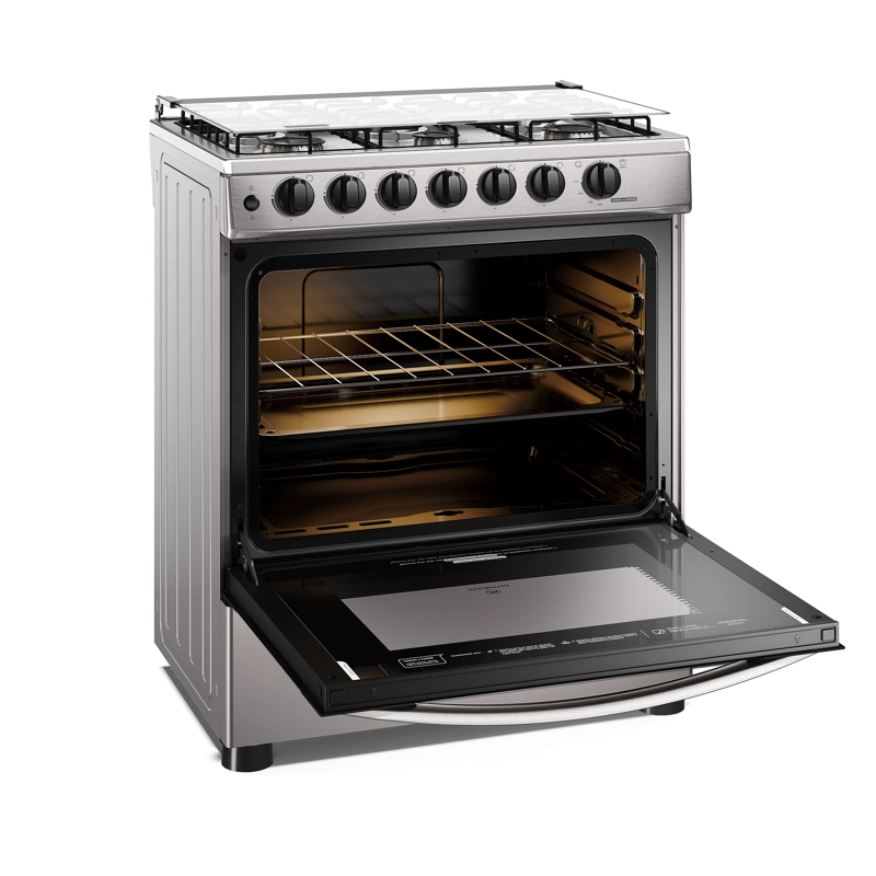 COCINA A GAS 6 PLATOS HORNO VAPOR Y PARRILLAS ALAMBRON FM6LSC INOX - 3