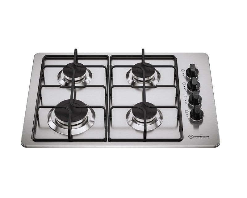 ENCIMERA A GAS 4 PLATOS ENCENDIDO AUTOMATICO KM4NX INOX - 1