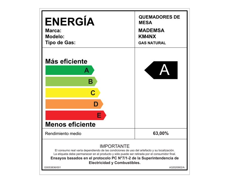 ENCIMERA A GAS 4 PLATOS ENCENDIDO AUTOMATICO KM4NX INOX - 4