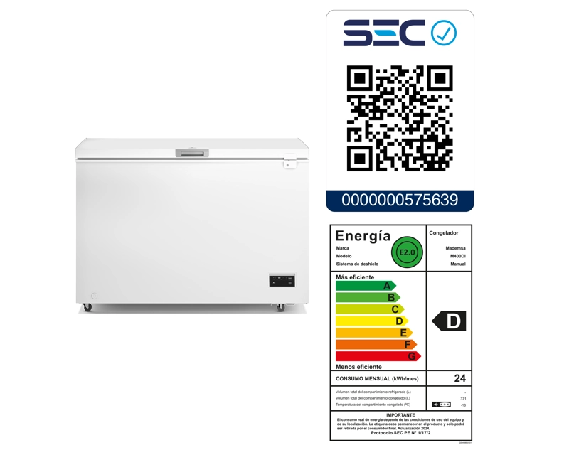 CONGELADOR FREEZER HORIZONTAL DUAL 371L INVERTER FRIO DIRECTO M400DI - 2