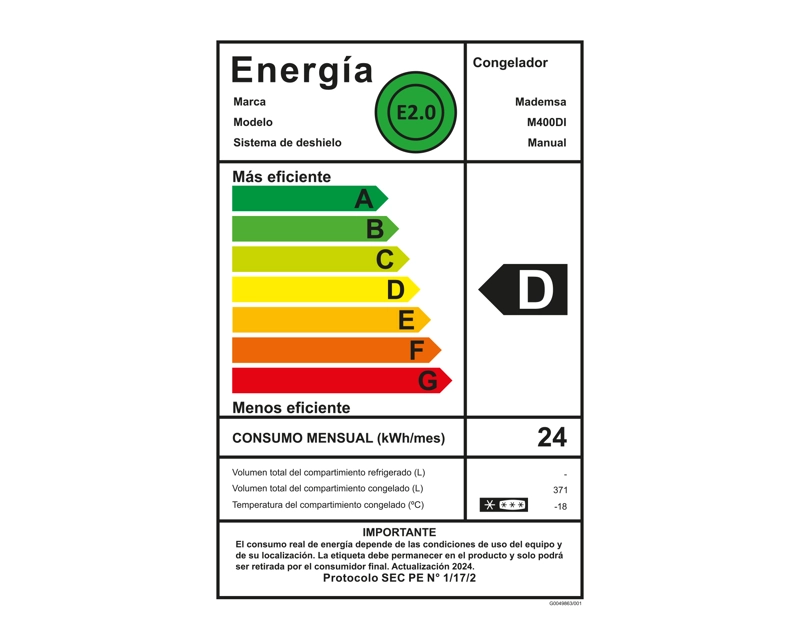 CONGELADOR FREEZER HORIZONTAL DUAL 371L INVERTER FRIO DIRECTO M400DI - 4