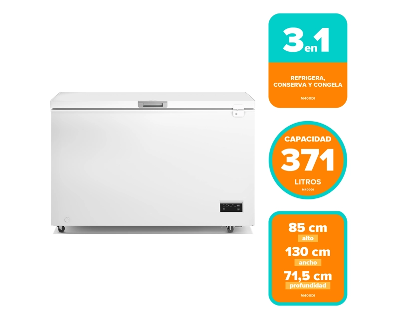CONGELADOR FREEZER HORIZONTAL DUAL 371L INVERTER FRIO DIRECTO M400DI - 6