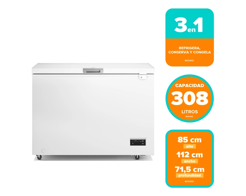 CONGELADOR FREEZER HORIZONTAL DUAL 308L INVERTER FRIO DIRECTO M300DI - 7