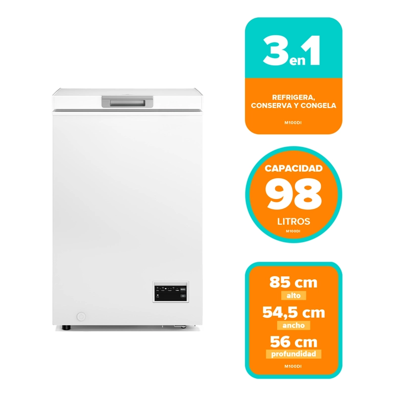 CONGELADOR FREEZER HORIZONTAL DUAL 98L INVERTER FRIO DIRECTO M100DI - 6