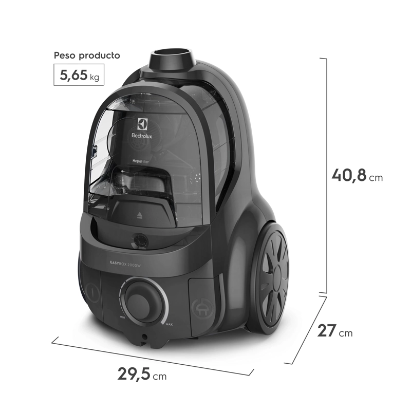 ASPIRADORA SIN BOLSA CICLONICA 2000W FILTRO HEPA PET BGL41 - 5