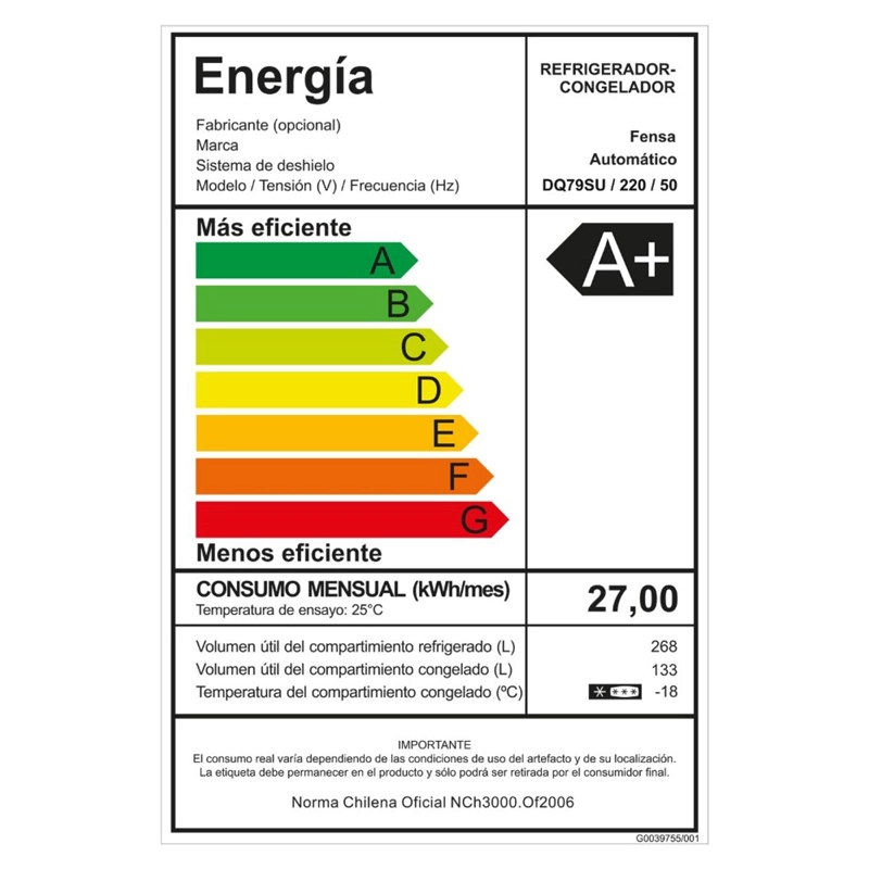 REFRIGERADOR FENSA 401L NO FROST 4 PUERTAS INVERTER DQ79SU - 9
