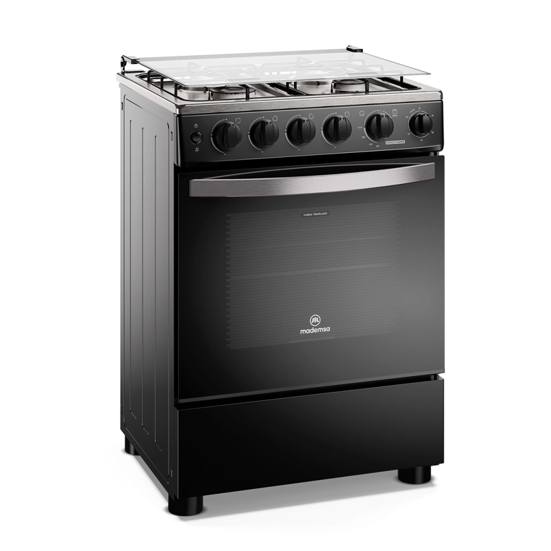 COCINA A GAS 4 PLATOS HORNO VAPOR Y TEMPORIZADOR FM4TPC NEGRA - 3