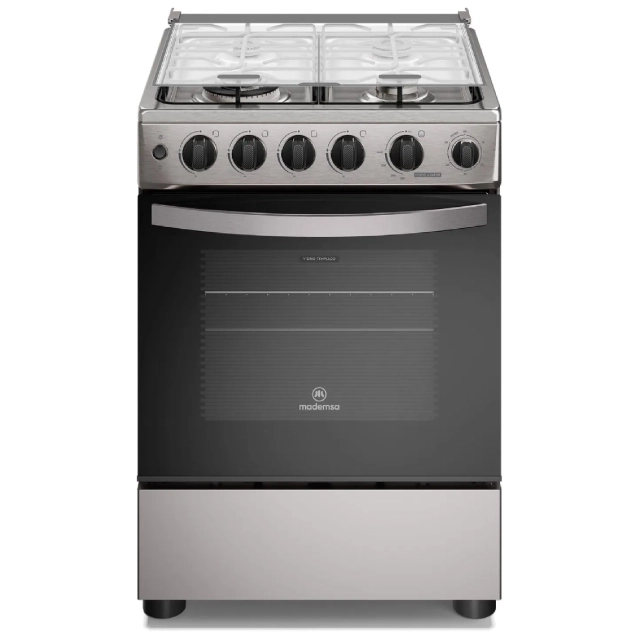 COCINA A GAS 4 PLATOS HORNO VAPOR Y TRIPLE LLAMA FM4SSC INOX - 1