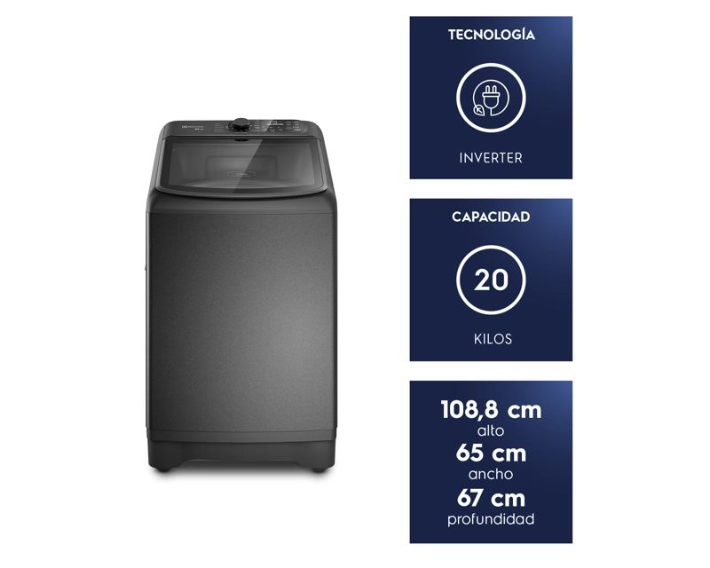 LAVADORA AUTOMATICA 20KG CARGA SUPERIOR INVERTER EMTL20IO ONIX - 3