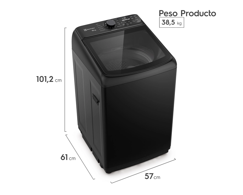 LAVADORA AUTOMATICA 13KG CARGA SUPERIOR INVERTER EMTL13IB NEGRA - 2