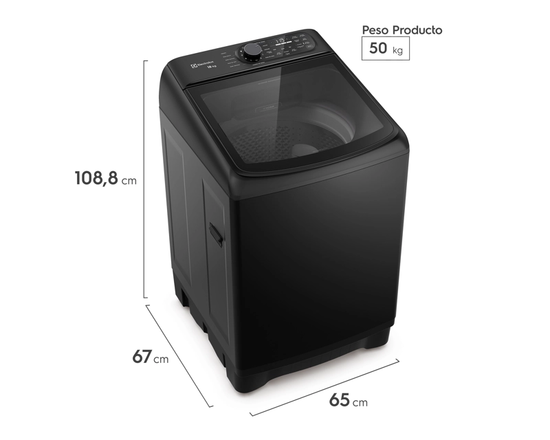LAVADORA AUTOMATICA 18KG CARGA SUPERIOR INVERTER EMTL18IB NEGRA - 2