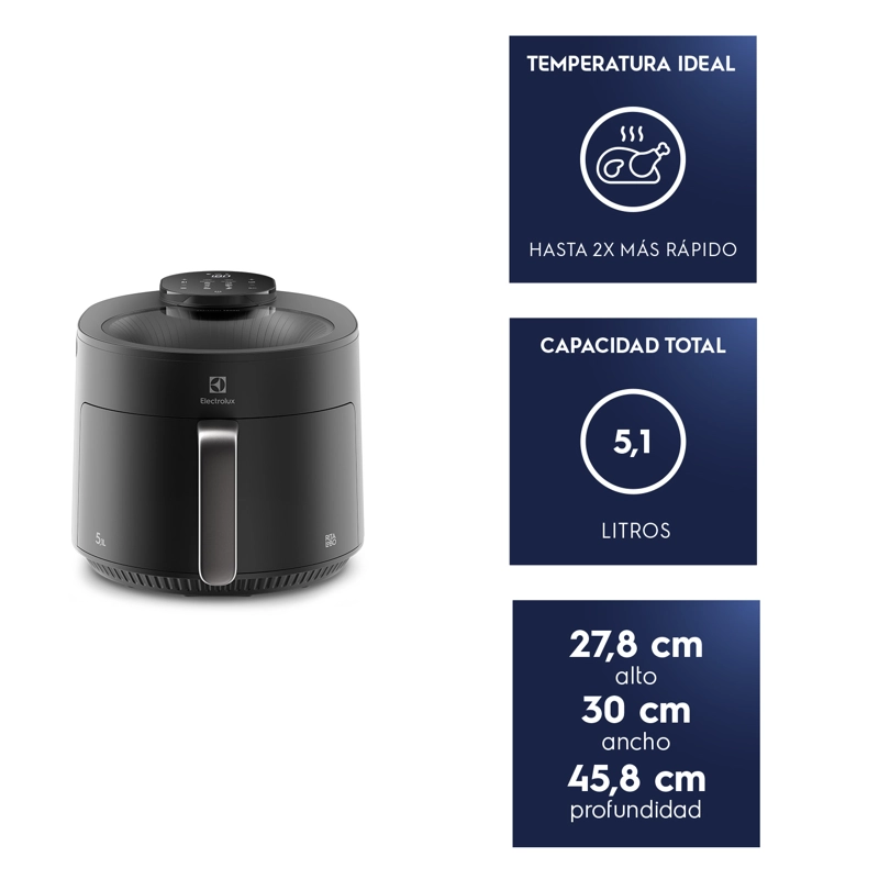 FREIDORA DE AIRE 5,1L PANEL DIGITAL VISOR 360 1500W EAF170 - 3