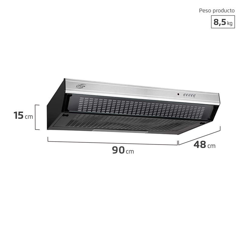 CAMPANA DE COCINA EXTRACTORA 90CM DOUBLE FUNCTION FX U6190 - 2