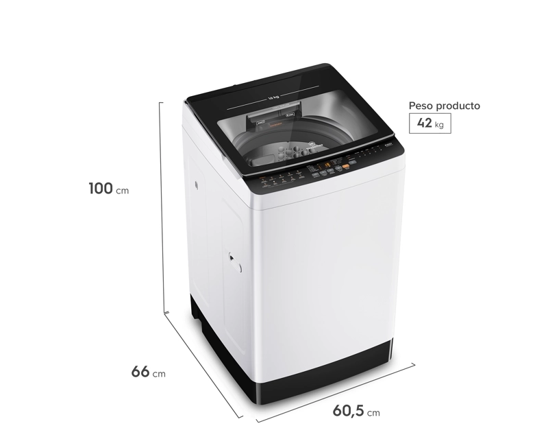 LAVADORA AUTOMATICA 16KG CARGA SUPERIOR MDWMT16W BLANCA - 2