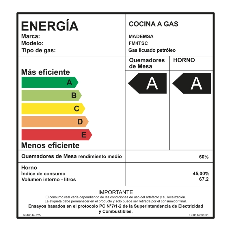 COCINA A GAS 4 PLATOS HORNO VAPOR Y TEMPORIZADOR FM4TSC SILVER - 12