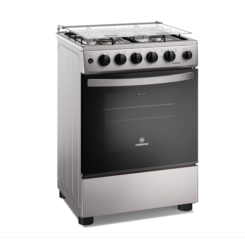 COCINA A GAS 4 PLATOS HORNO VAPOR Y TEMPORIZADOR FM4TSC SILVER - 4