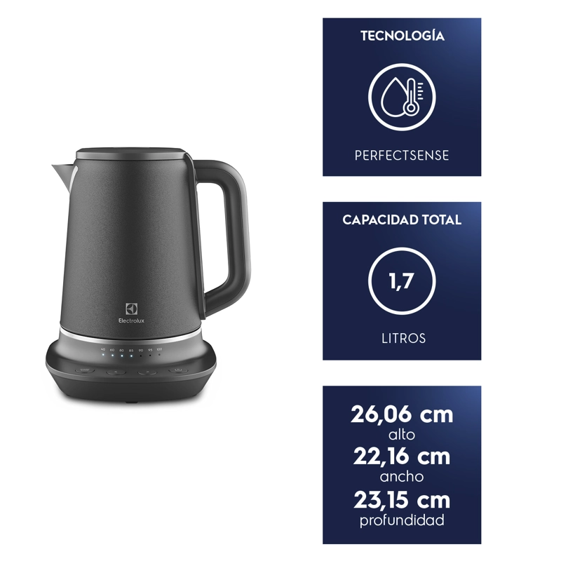 HERVIDOR ELE CTRICO 1,7L CONTROL TEMPERTURA EKP70 ACERO INOXIDABLE - 3