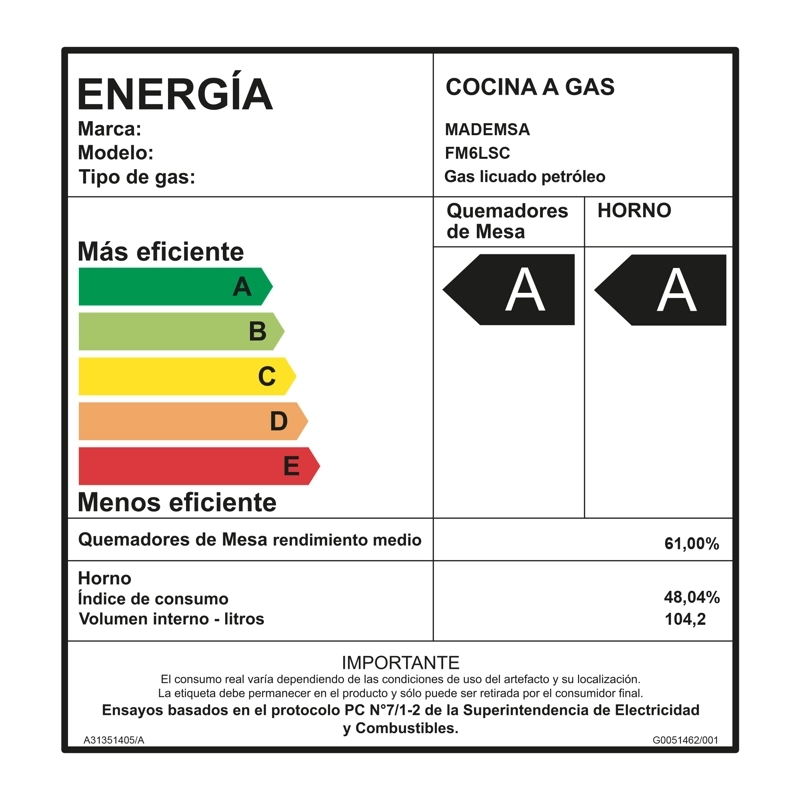 COCINA A GAS 6 PLATOS HORNO VAPOR Y PARRILLAS ALAMBRON FM6LSC INOX - 12
