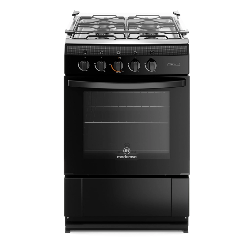 COCINA A GAS 4 PLATOS MADEMSA TAPA CUBIERTA MV 210 T NEGRA - 1