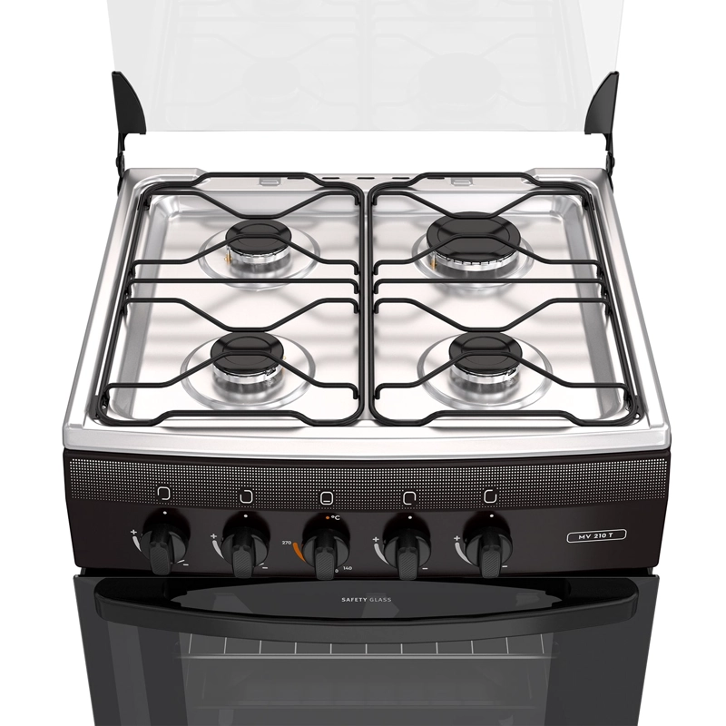 COCINA A GAS 4 PLATOS MADEMSA TAPA CUBIERTA MV 210 T NEGRA - 3