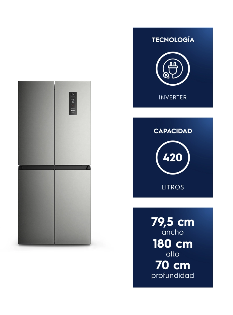 REFRIGERADOR 420L NO FROST MULTIDOOR INVERTER DQ79SU INOX - 3