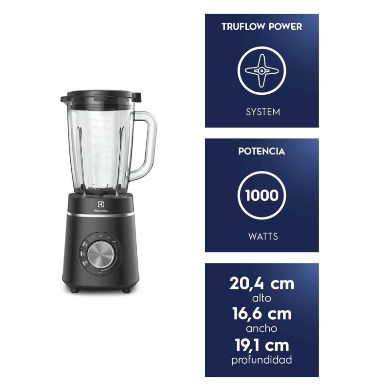 LICUADORA 1,75L JARRA DE VIDRIO Y 6 CUCHILLOS 1000W BLP70 - 3