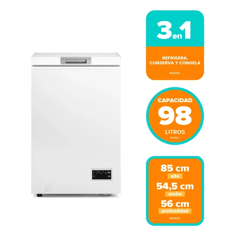 CONGELADOR FREEZER HORIZONTAL DUAL 98L INVERTER FRIO DIRECTO M100DI - 3