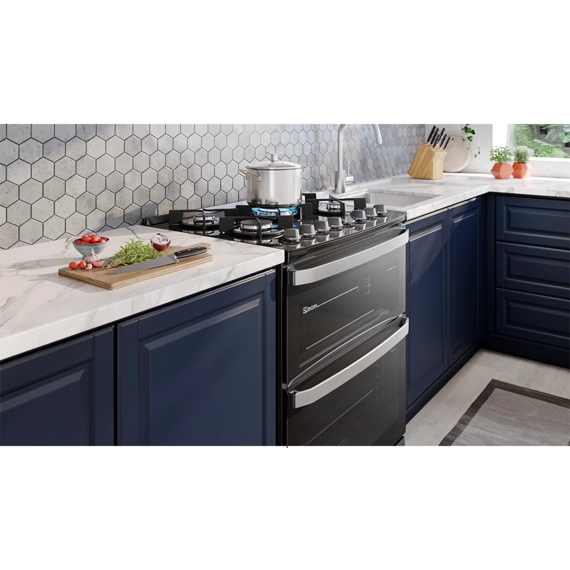 COCINA A GAS 5 PLATOS DOBLE HORNO PARRILLAS HIERRO FUNDIDO F5EDB - 11