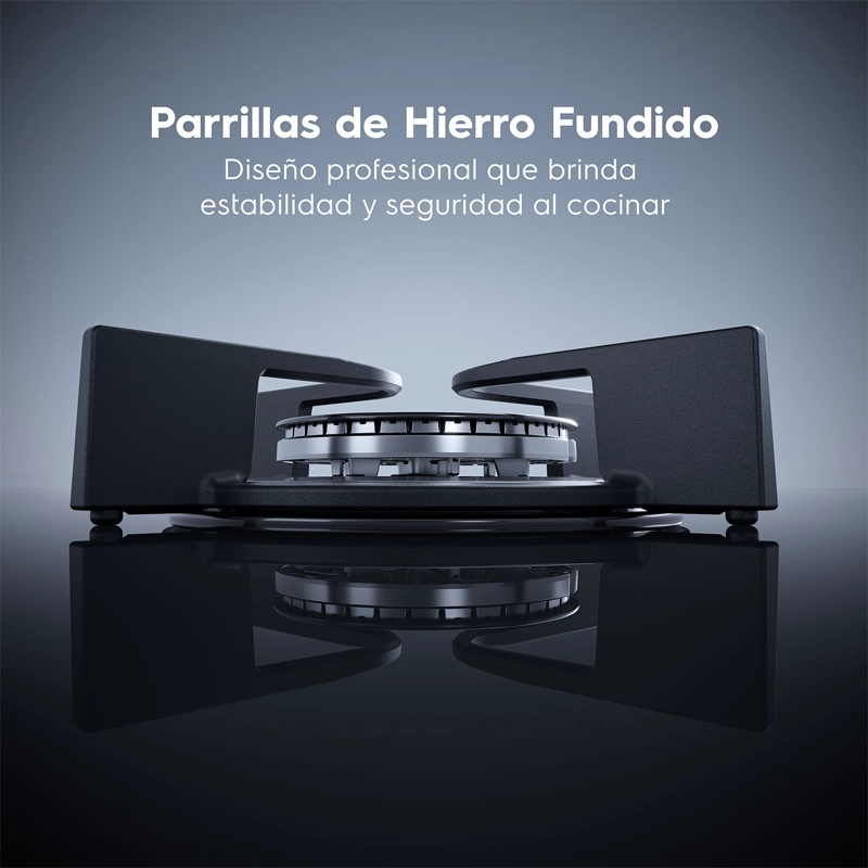 COCINA A GAS 5 PLATOS DOBLE HORNO PARRILLAS HIERRO FUNDIDO F5EDB - 7