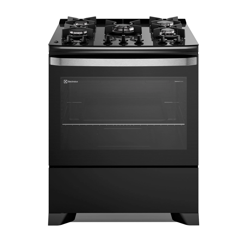 COCINA A GAS 5 PLATOS PARRILLAS HIERRO FUNDIDO F5EPB NEGRA - 1