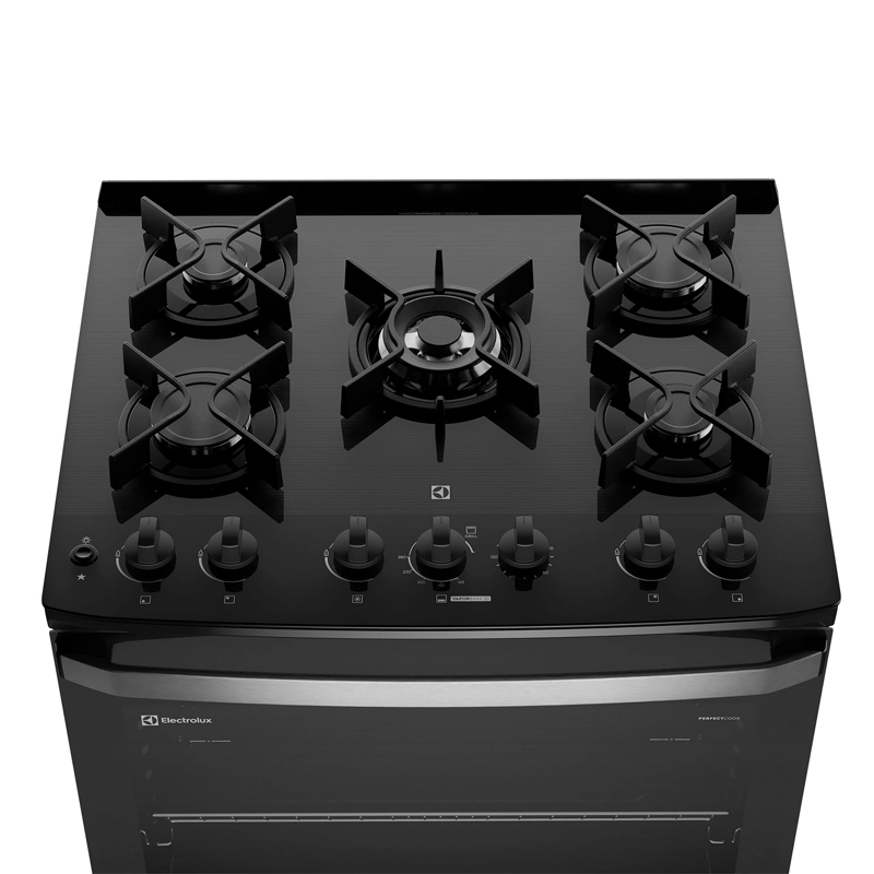 COCINA A GAS 5 PLATOS PARRILLAS HIERRO FUNDIDO F5EPB NEGRA - 6