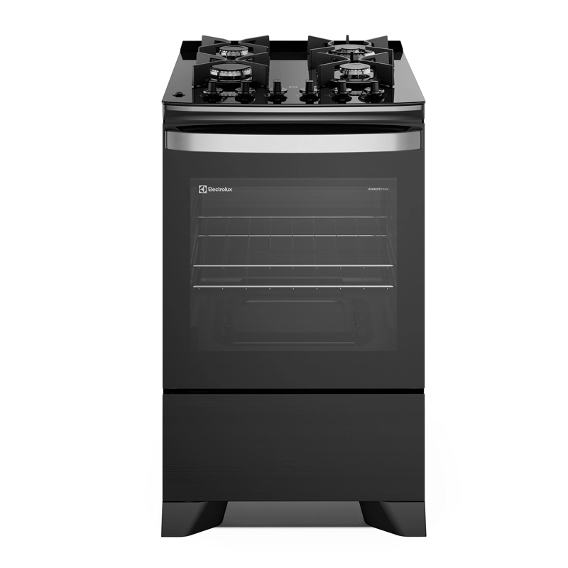 COCINA A GAS&nbsp;4&nbsp;PLATOS PARRILLAS HIERRO FUNDIDO F4EPB NEGRA