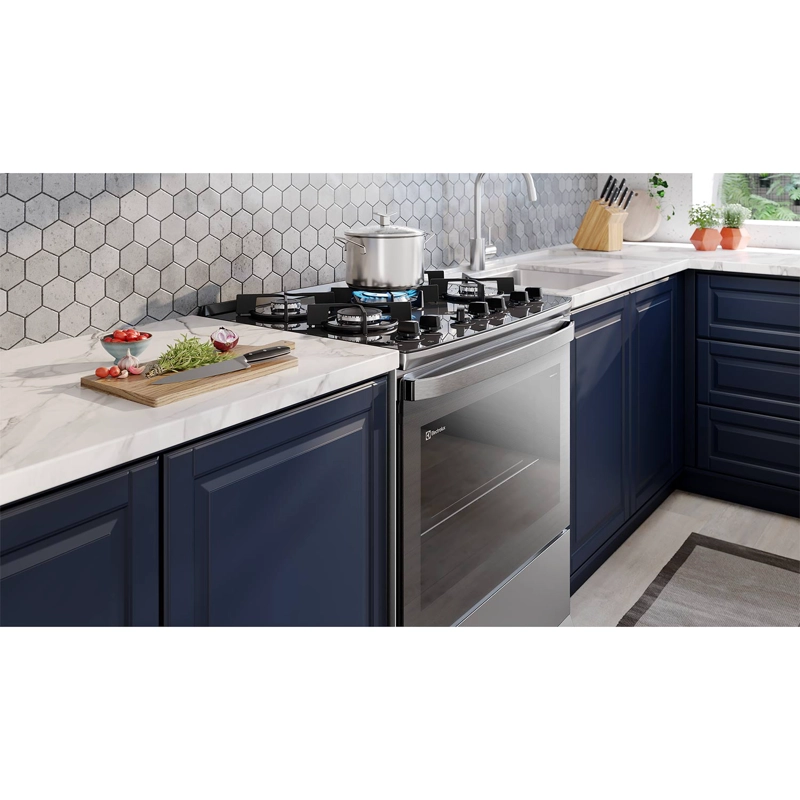 COCINA A GAS 5 PLATOS PARRILLAS HIERRO FUNDIDO F5EPG GLASS - 11