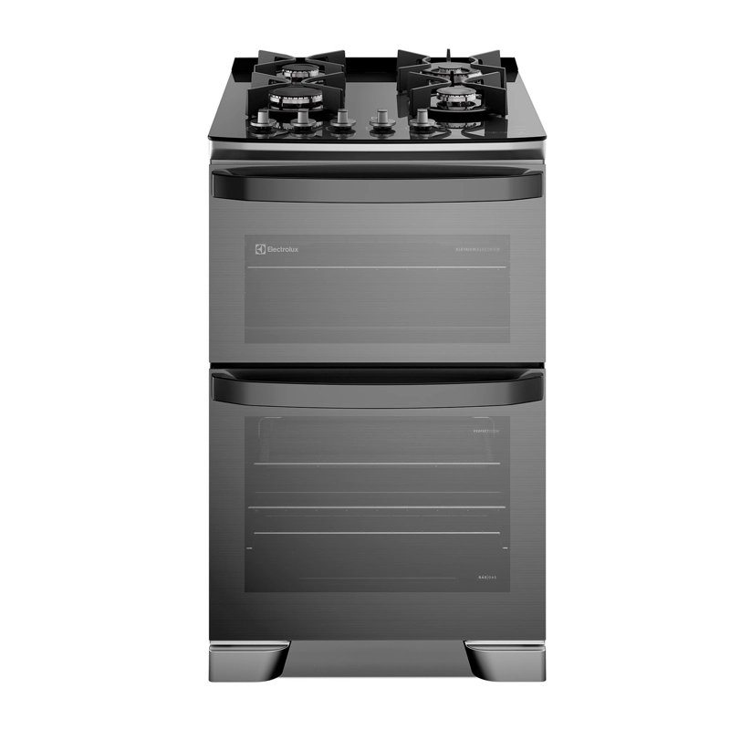 COCINA A GAS 4 PLATOS DOBLE HORNO PARRILLAS HIERRO FUNDIDO AIRFRY F4EAD - 1