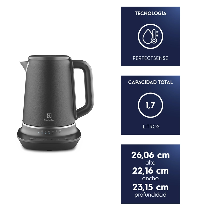 HERVIDOR ELE CTRICO 1,7L CONTROL TEMPERTURA EKP70 ACERO INOXIDABLE - 3