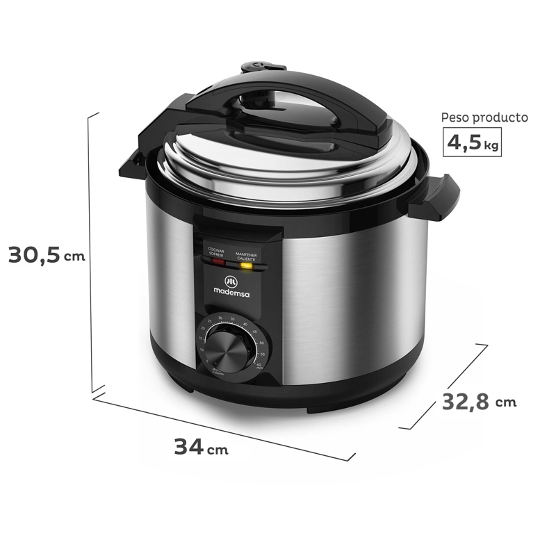 OLLA ELE CTRICA MULTICOCCION MADEMSA 5L TEMPORIZADOR MPC10 - 2
