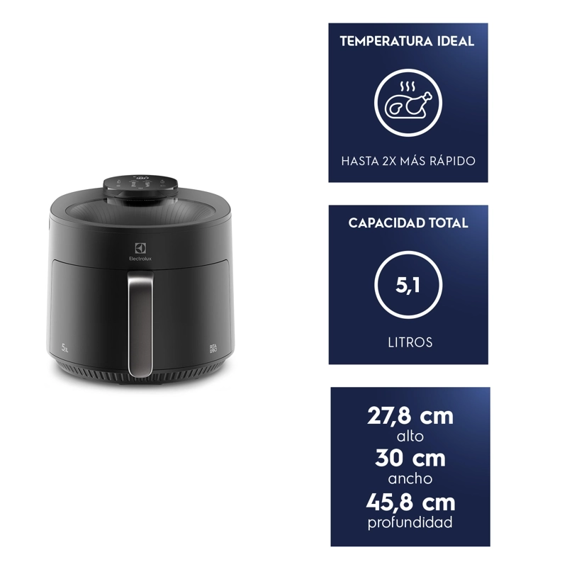 FREIDORA DE AIRE 5,1L PANEL DIGITAL VISOR 360 1500W EAF170 - 3