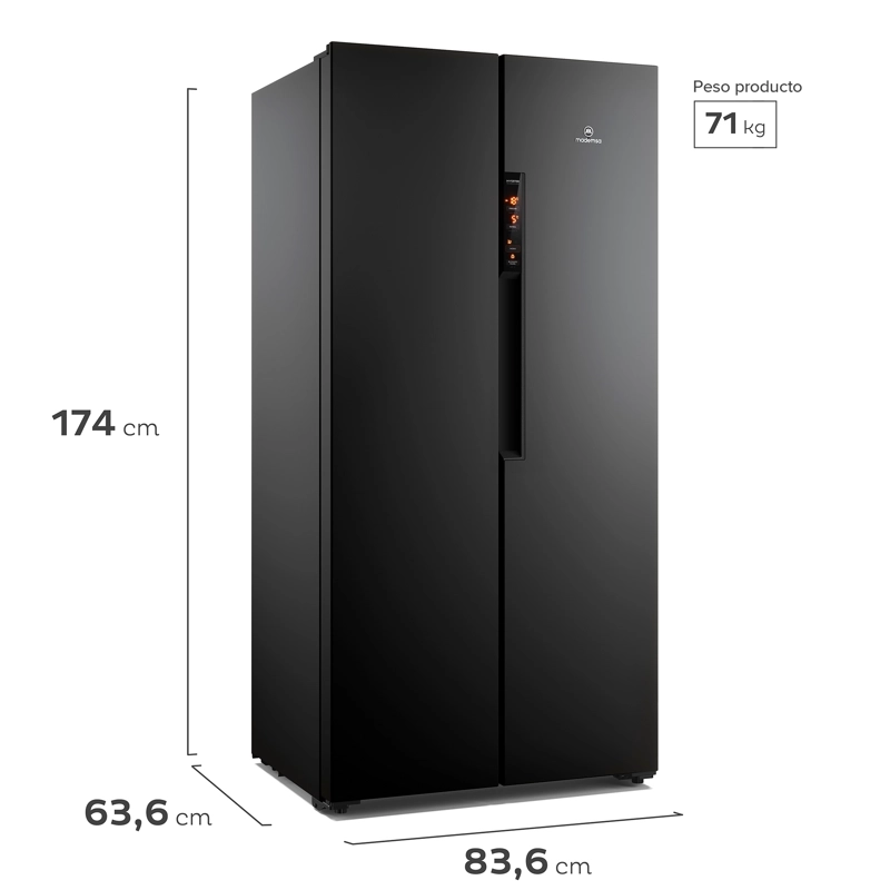 REFRIGERADOR 430L NO FROST SIDE BY SIDE INVERTER MAS430B NEGRO - 3