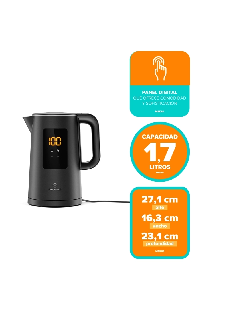 HERVIDOR ELE CTRICO 1,7L PANEL DIGITAL MEK60 - 3