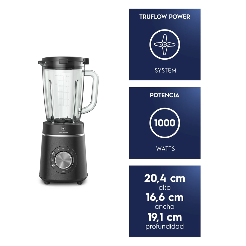 LICUADORA 1,75L JARRA DE VIDRIO Y 6 CUCHILLOS 1000W BLP70 - 3