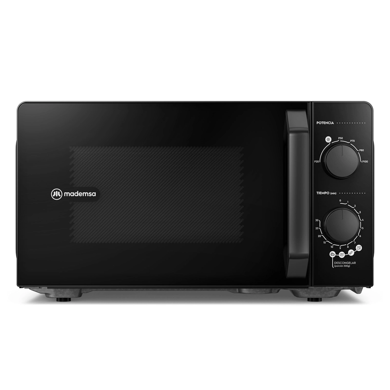 MICROONDAS MADEMSA 20 LITROS MANUAL 6 NIVELES DE POTENCIA MM20AB NEGRO - 1