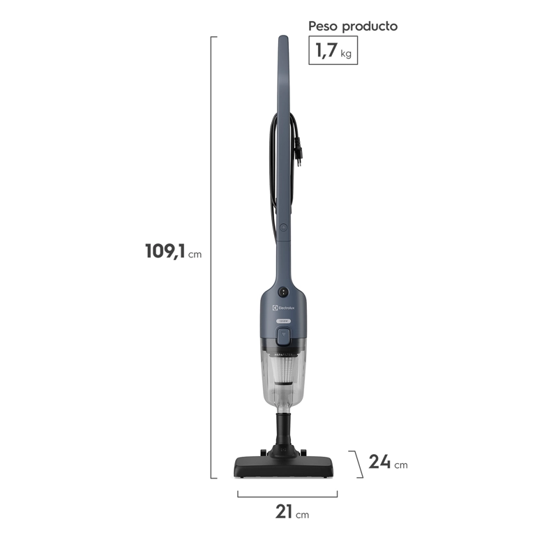 ASPIRADORA VERTICAL CON CABLE ELECTROLUX 1250W 2 EN 1 CON FILTRO HEPA STK21 - 2