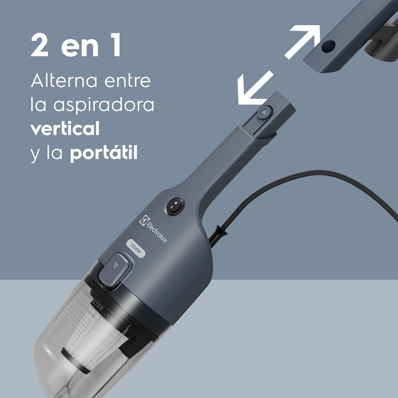 ASPIRADORA VERTICAL CON CABLE ELECTROLUX 1250W 2 EN 1 CON FILTRO HEPA STK21 - 8