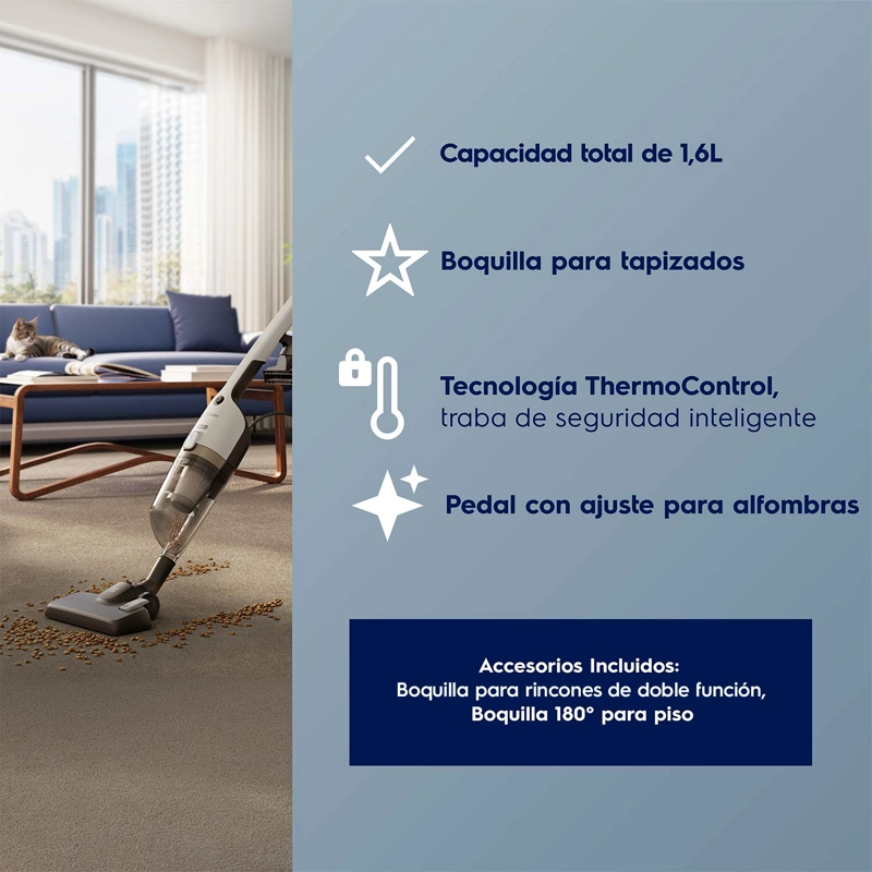 ASPIRADORA VERTICAL CON CABLE ELECTROLUX 1600W 2 EN 1 CON FILTRO HEPA STK24 - 6