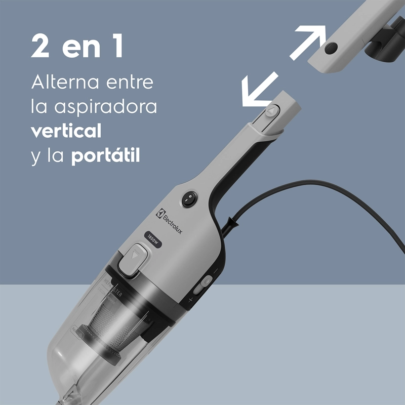 ASPIRADORA VERTICAL CON CABLE ELECTROLUX 1800W 2 EN 1 CON FILTRO HEPA STK26 - 10