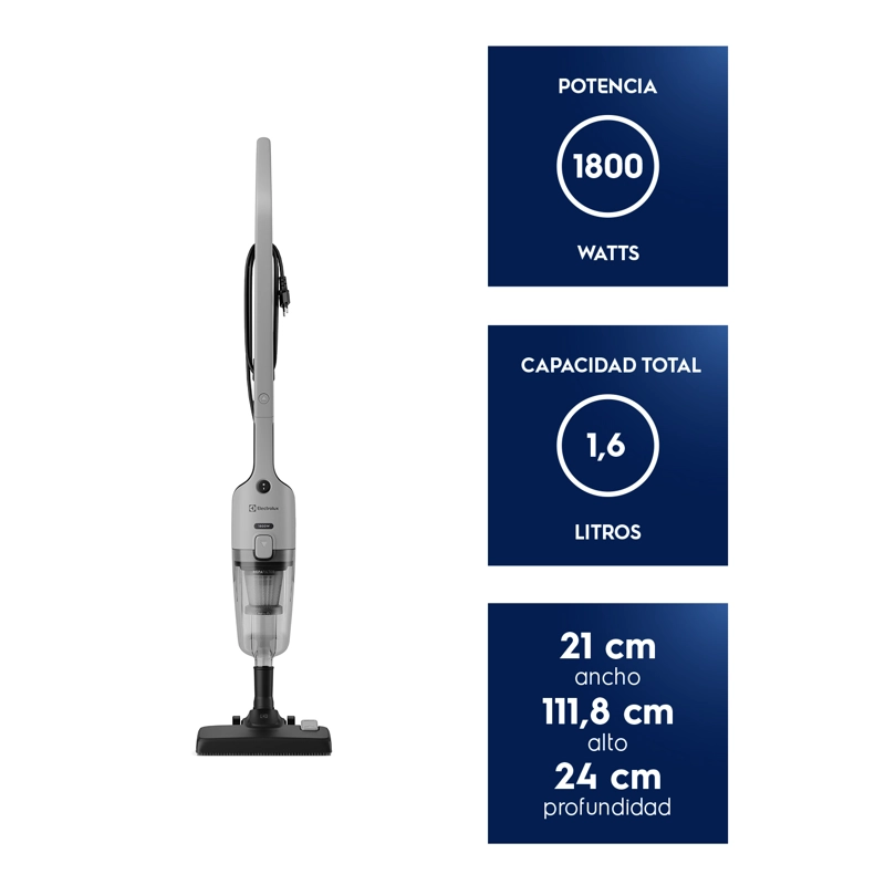 ASPIRADORA VERTICAL CON CABLE ELECTROLUX 1800W 2 EN 1 CON FILTRO HEPA STK26 - 3