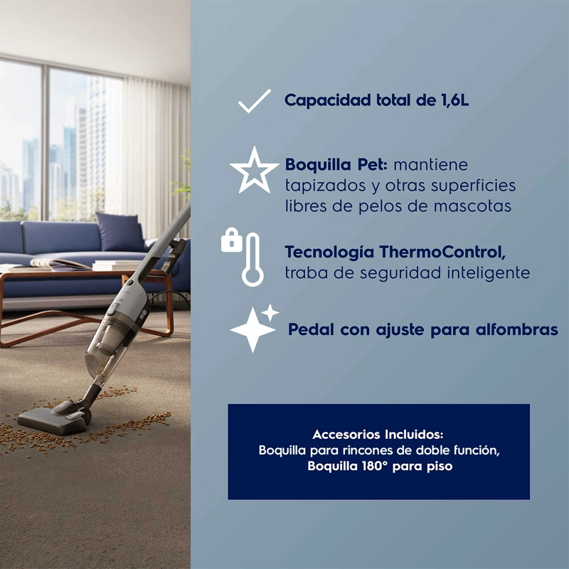 ASPIRADORA VERTICAL CON CABLE ELECTROLUX 1800W 2 EN 1 CON FILTRO HEPA STK26 - 8