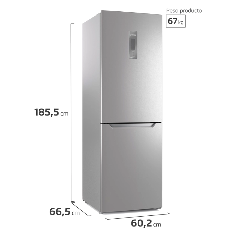 REFRIGERADOR FENSA 323L NO FROST BOTTOM FREEZER DB60S INOX - 2