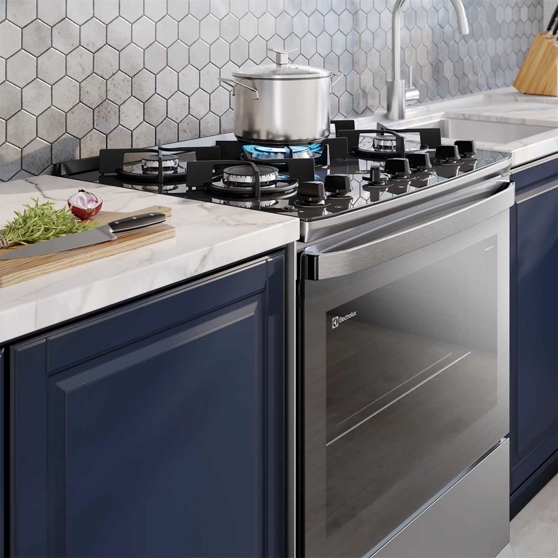 COCINA A GAS 5 PLATOS PARRILLAS HIERRO FUNDIDO F5EPG GLASS - 10