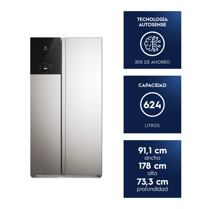 REFRIGERADOR 624L NO FROST SIDE BY SIDE INVERTER ES60S INOX - 3